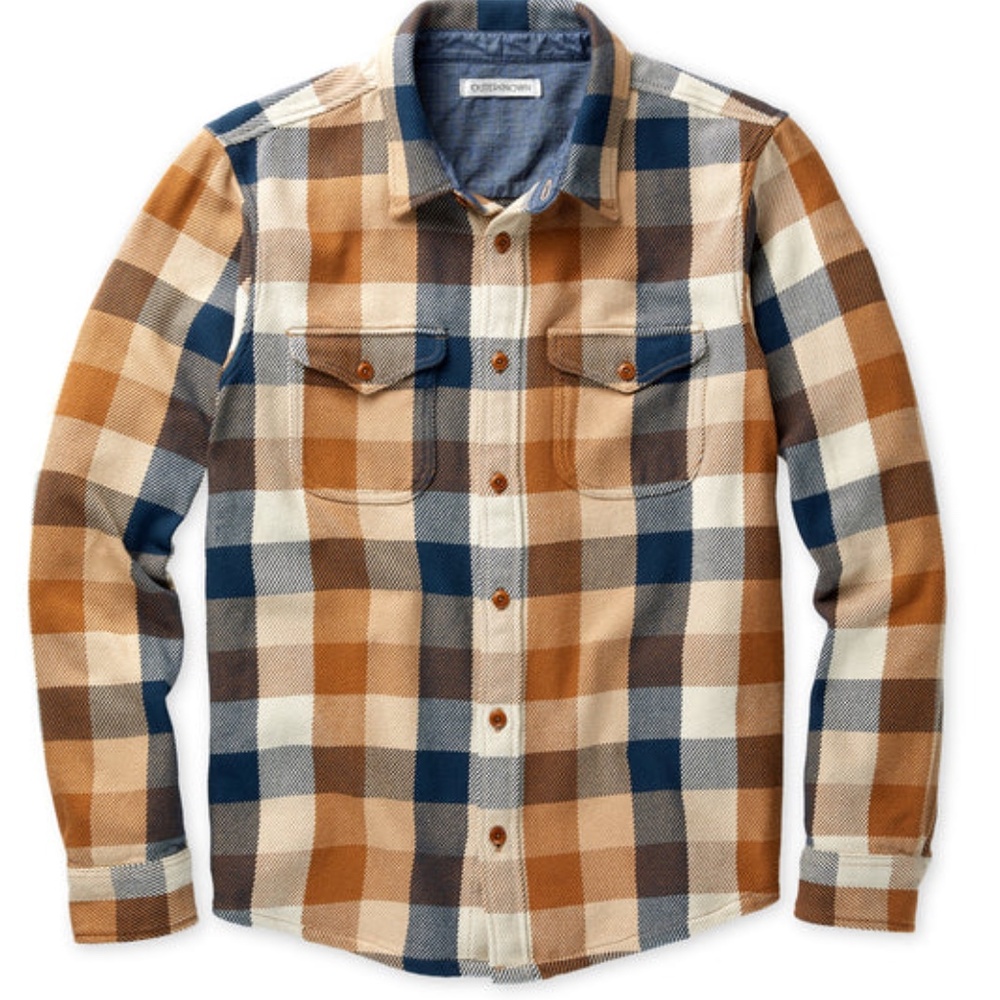 Outerknown Blanket Shirt in Sandy Montana Plaid (Men's Size XS)